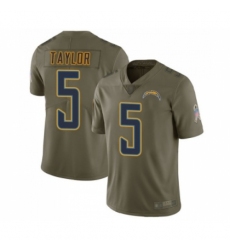Youth Los Angeles Chargers #5 Tyrod Taylor Limited Olive 2017 Salute to Service Football Jersey