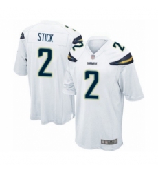 Men's Los Angeles Chargers #2 Easton Stick Game White Football Jersey