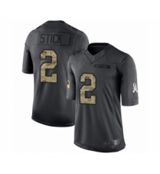 Men's Los Angeles Chargers #2 Easton Stick Limited Black 2016 Salute to Service Football Jersey