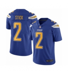 Men's Los Angeles Chargers #2 Easton Stick Limited Electric Blue Rush Vapor Untouchable Football Jersey