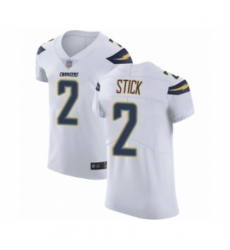 Men's Los Angeles Chargers #2 Easton Stick White Vapor Untouchable Elite Player Football Jersey