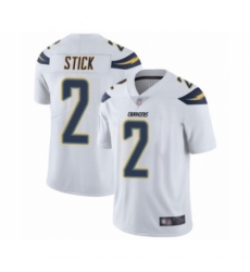 Men's Los Angeles Chargers #2 Easton Stick White Vapor Untouchable Limited Player Football Jersey