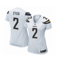 Women's Los Angeles Chargers #2 Easton Stick Game White Football Jersey