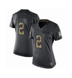 Women's Los Angeles Chargers #2 Easton Stick Limited Black 2016 Salute to Service Football Jersey