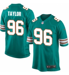 Men's Nike Miami Dolphins #96 Vincent Taylor Game Aqua Green Alternate NFL Jersey