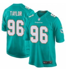 Men's Nike Miami Dolphins #96 Vincent Taylor Game Aqua Green Team Color NFL Jersey