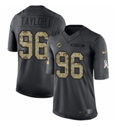 Men's Nike Miami Dolphins #96 Vincent Taylor Limited Black 2016 Salute to Service NFL Jersey