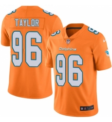 Men's Nike Miami Dolphins #96 Vincent Taylor Limited Orange Rush Vapor Untouchable NFL Jersey