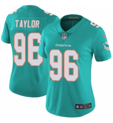 Women's Nike Miami Dolphins #96 Vincent Taylor Aqua Green Team Color Vapor Untouchable Limited Player NFL Jersey