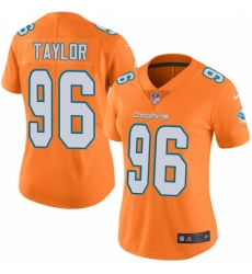 Women's Nike Miami Dolphins #96 Vincent Taylor Limited Orange Rush Vapor Untouchable NFL Jersey