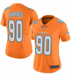 Women's Nike Miami Dolphins #90 Charles Harris Limited Orange Rush Vapor Untouchable NFL Jersey