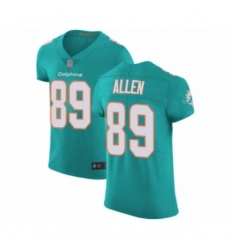 Men's Miami Dolphins #89 Dwayne Allen Aqua Green Team Color Vapor Untouchable Elite Player Football Jersey