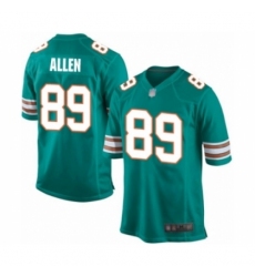 Men's Miami Dolphins #89 Dwayne Allen Game Aqua Green Alternate Football Jersey