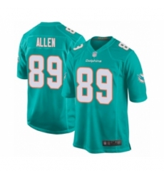Men's Miami Dolphins #89 Dwayne Allen Game Aqua Green Team Color Football Jersey