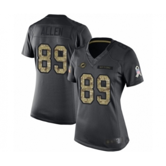 Women's Miami Dolphins #89 Dwayne Allen Limited Black 2016 Salute to Service Football Jersey Women's Miami Dolphins #89 Dwayne Allen Limited Black 2016 Salute to Service Football Jersey