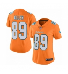 Women's Miami Dolphins #89 Dwayne Allen Limited Orange Rush Vapor Untouchable Football Jersey