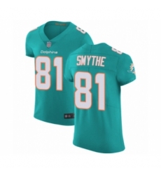 Men's Miami Dolphins #81 Durham Smythe Aqua Green Team Color Vapor Untouchable Elite Player Football Jersey