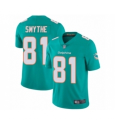 Men's Miami Dolphins #81 Durham Smythe Aqua Green Team Color Vapor Untouchable Limited Player Football Jersey