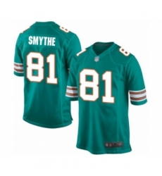 Men's Miami Dolphins #81 Durham Smythe Game Aqua Green Alternate Football Jersey