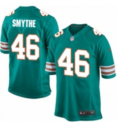 Men's Nike Miami Dolphins #46 Durham Smythe Game Aqua Green Alternate NFL Jersey