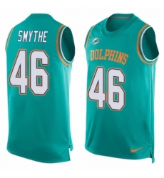 Men's Nike Miami Dolphins #46 Durham Smythe Limited Aqua Green Player Name & Number Tank Top NFL Jersey