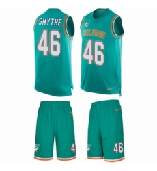 Men's Nike Miami Dolphins #46 Durham Smythe Limited Aqua Green Tank Top Suit NFL Jersey