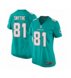 Women's Miami Dolphins #81 Durham Smythe Game Aqua Green Team Color Football Jersey