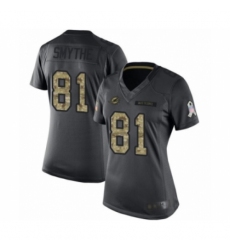 Women's Miami Dolphins #81 Durham Smythe Limited Black 2016 Salute to Service Football Jersey