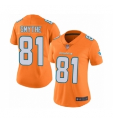 Women's Miami Dolphins #81 Durham Smythe Limited Orange Rush Vapor Untouchable Football Jersey