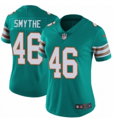 Women's Nike Miami Dolphins #46 Durham Smythe Aqua Green Alternate Vapor Untouchable Elite Player NFL Jersey