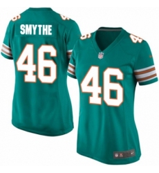 Women's Nike Miami Dolphins #46 Durham Smythe Game Aqua Green Alternate NFL Jersey