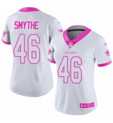 Women's Nike Miami Dolphins #46 Durham Smythe Limited White/Pink Rush Fashion NFL Jersey