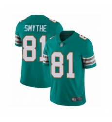 Youth Miami Dolphins #81 Durham Smythe Aqua Green Alternate Vapor Untouchable Limited Player Football Jersey