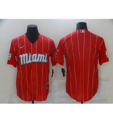 Men's Miami Marlins Blank Nike Red 2021 City Connect Replica Player Jersey