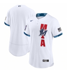 Men's Miami Marlins Blank Nike White 2021 MLB All-Star Game Authentic Jersey