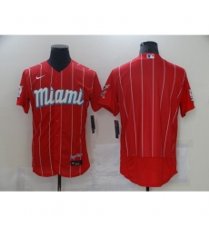 Men's Nike Miami Marlins Blank Red 2021 City Connect Replica Jersey