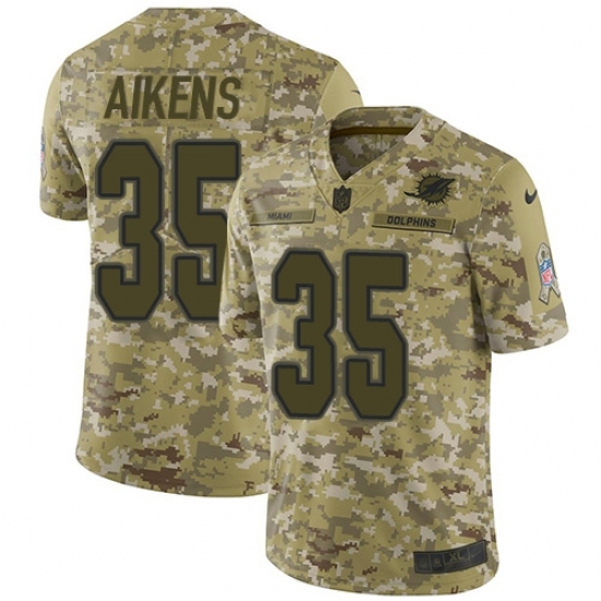 Men's Nike Miami Dolphins #35 Walt Aikens Limited Camo 2018 Salute to Service NFL Jersey Men's Nike Miami Dolphins #35 Walt Aikens Limited Camo 2018 Salute to Service NFL Jersey