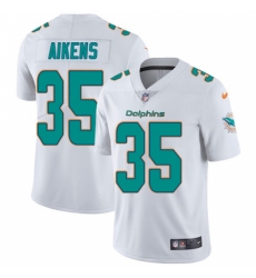 Men's Nike Miami Dolphins #35 Walt Aikens White Vapor Untouchable Limited Player NFL Jersey