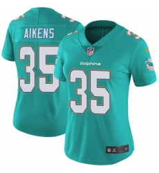 Women's Nike Miami Dolphins #35 Walt Aikens Elite Aqua Green Team Color NFL Jersey