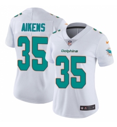 Women's Nike Miami Dolphins #35 Walt Aikens Elite White NFL Jersey