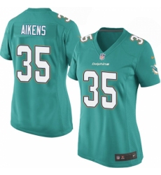 Women's Nike Miami Dolphins #35 Walt Aikens Game Aqua Green Team Color NFL Jersey