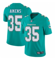 Youth Nike Miami Dolphins #35 Walt Aikens Aqua Green Team Color Vapor Untouchable Limited Player NFL Jersey