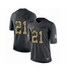 Men's Miami Dolphins #21 Eric Rowe Limited Black 2016 Salute to Service Football Jersey