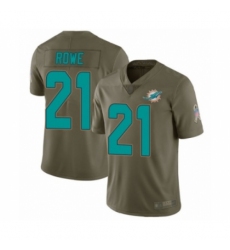 Men's Miami Dolphins #21 Eric Rowe Limited Olive 2017 Salute to Service Football Jersey