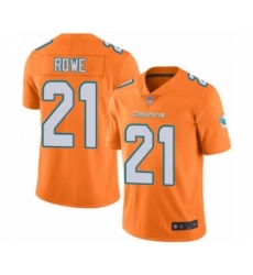 Men's Miami Dolphins #21 Eric Rowe Limited Orange Rush Vapor Untouchable Football Jersey