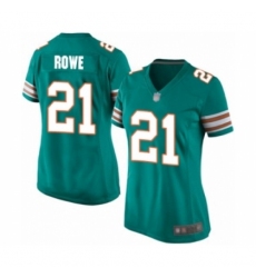 Women's Miami Dolphins #21 Eric Rowe Game Aqua Green Alternate Football Jersey