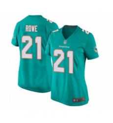 Women's Miami Dolphins #21 Eric Rowe Game Aqua Green Team Color Football Jersey