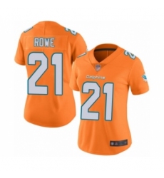 Women's Miami Dolphins #21 Eric Rowe Limited Orange Rush Vapor Untouchable Football Jersey