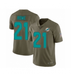Youth Miami Dolphins #21 Eric Rowe Limited Olive 2017 Salute to Service Football Jersey