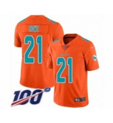 Youth Miami Dolphins #21 Eric Rowe Limited Orange Inverted Legend 100th Season Football Jersey